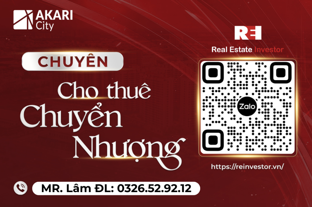 Chuyển nhượng căn hộ sân vườn Akari City Nam Long, Bình Tân, full nội thất